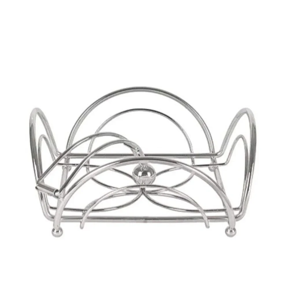 Chrome Napkin Holder  Floral Design